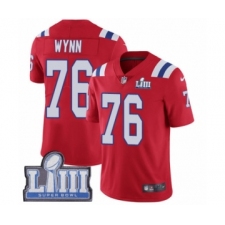 Men's Nike New England Patriots #76 Isaiah Wynn Red Alternate Vapor Untouchable Limited Player Super Bowl LIII Bound NFL Jersey