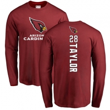 NFL Nike Arizona Cardinals #28 Jamar Taylor Maroon Backer Long Sleeve T-Shirt