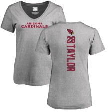 NFL Women's Nike Arizona Cardinals #28 Jamar Taylor Ash Backer V-Neck T-Shirt