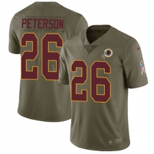Youth Nike Washington Redskins #26 Adrian Peterson Limited Olive 2017 Salute to Service NFL Jersey