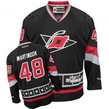 Men's Reebok Carolina Hurricanes #48 Jordan Martinook Authentic Black Third NHL Jersey