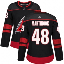 Women's Adidas Carolina Hurricanes #48 Jordan Martinook Premier Black Alternate NHL Jersey