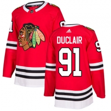 Men's Adidas Chicago Blackhawks #91 Anthony Duclair Authentic Red Home NHL Jersey