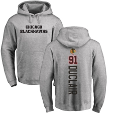 NHL Adidas Chicago Blackhawks #91 Anthony Duclair Ash Backer Pullover Hoodie