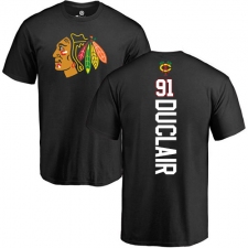 NHL Adidas Chicago Blackhawks #91 Anthony Duclair Black Backer T-Shirt