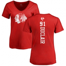 NHL Women's Adidas Chicago Blackhawks #91 Anthony Duclair Red One Color Backer T-Shirt