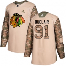 Youth Adidas Chicago Blackhawks #91 Anthony Duclair Authentic Camo Veterans Day Practice NHL Jersey