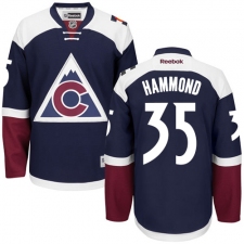 Men's Reebok Colorado Avalanche #35 Andrew Hammond Authentic Blue Third NHL Jersey