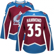 Women's Adidas Colorado Avalanche #35 Andrew Hammond Authentic Burgundy Red Home NHL Jersey