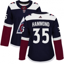 Women's Adidas Colorado Avalanche #35 Andrew Hammond Authentic Navy Blue Alternate NHL Jersey