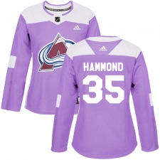 Women's Adidas Colorado Avalanche #35 Andrew Hammond Authentic Purple Fights Cancer Practice NHL Jersey