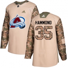 Youth Adidas Colorado Avalanche #35 Andrew Hammond Authentic Camo Veterans Day Practice NHL Jersey