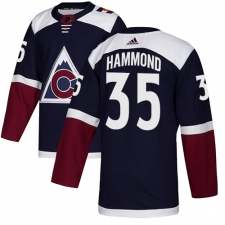 Youth Adidas Colorado Avalanche #35 Andrew Hammond Authentic Navy Blue Alternate NHL Jersey
