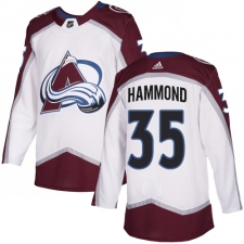 Youth Adidas Colorado Avalanche #35 Andrew Hammond Authentic White Away NHL Jersey