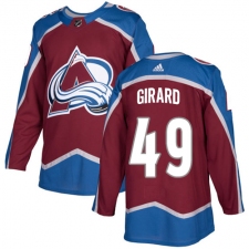 Men's Adidas Colorado Avalanche #49 Samuel Girard Authentic Burgundy Red Home NHL Jersey