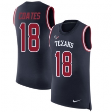 Men's Nike Houston Texans #18 Sammie Coates Navy Blue Rush Player Name & Number Tank Top NFL Jersey