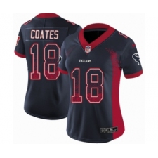 Women's Nike Houston Texans #18 Sammie Coates Limited Navy Blue Rush Drift Fashion NFL Jersey