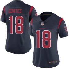 Women's Nike Houston Texans #18 Sammie Coates Limited Navy Blue Rush Vapor Untouchable NFL Jersey