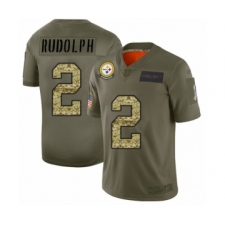 Men's Pittsburgh Steelers #2 Mason Rudolph Limited Olive Camo 2019 Salute to Service Football Jersey