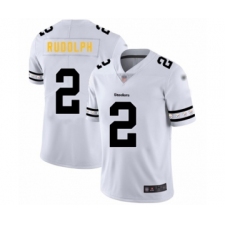 Men's Pittsburgh Steelers #2 Mason Rudolph White Team Logo Fashion Limited Player Football Jersey