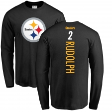 Nike Pittsburgh Steelers #2 Mason Rudolph Black Backer Long Sleeve T-Shirt