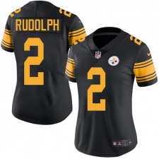 Women's Nike Pittsburgh Steelers #2 Mason Rudolph Limited Black Rush Vapor Untouchable NFL Jersey