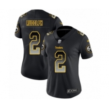 Women's Pittsburgh Steelers #2 Mason Rudolph Limited Black Smoke Fashion Football Jersey