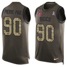 Men's Nike Tampa Bay Buccaneers #90 Jason Pierre-Paul Limited Green Salute to Service Tank Top NFL Jersey