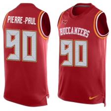 Men's Nike Tampa Bay Buccaneers #90 Jason Pierre-Paul Limited Red Player Name & Number Tank Top NFL Jersey