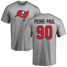NFL Nike Tampa Bay Buccaneers #90 Jason Pierre-Paul Ash Name & Number Logo T-Shirt