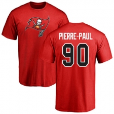 NFL Nike Tampa Bay Buccaneers #90 Jason Pierre-Paul Red Name & Number Logo T-Shirt