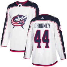 Men's Adidas Columbus Blue Jackets #44 Taylor Chorney Authentic White Away NHL Jersey