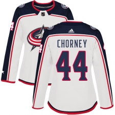 Women's Adidas Columbus Blue Jackets #44 Taylor Chorney Authentic White Away NHL Jersey
