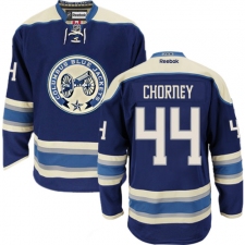 Women's Reebok Columbus Blue Jackets #44 Taylor Chorney Authentic Navy Blue Third NHL Jersey