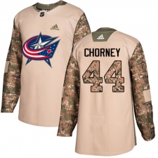 Youth Adidas Columbus Blue Jackets #44 Taylor Chorney Authentic Camo Veterans Day Practice NHL Jersey