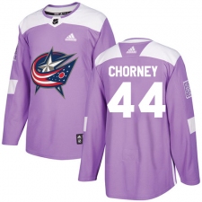 Youth Adidas Columbus Blue Jackets #44 Taylor Chorney Authentic Purple Fights Cancer Practice NHL Jersey