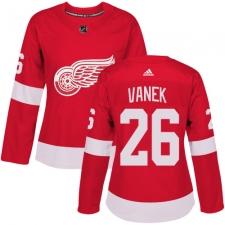 Women's Adidas Detroit Red Wings #26 Thomas Vanek Authentic Red Home NHL Jersey