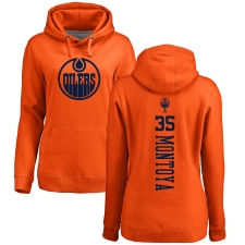 NHL Women's Adidas Edmonton Oilers #35 Al Montoya Orange One Color Backer Pullover Hoodie