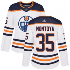 Women's Adidas Edmonton Oilers #35 Al Montoya Authentic White Away NHL Jersey