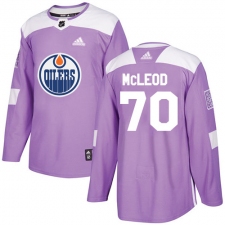 Youth Adidas Edmonton Oilers #70 Ryan McLeod Authentic Purple Fights Cancer Practice NHL Jersey