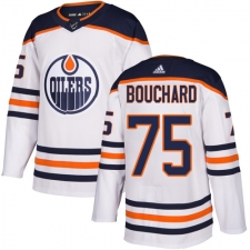 Men's Adidas Edmonton Oilers #75 Evan Bouchard Authentic White Away NHL Jersey