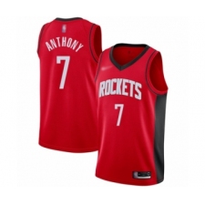 Men's Houston Rockets #7 Carmelo Anthony Authentic Red Finished Basketball Jersey - Icon Edition