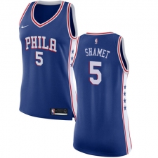 Women's Nike Philadelphia 76ers #5 Landry Shamet Swingman Blue NBA Jersey - Icon Edition