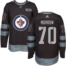 Men's Adidas Winnipeg Jets #70 Joe Morrow Authentic Black 1917-2017 100th Anniversary NHL Jersey