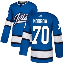 Men's Adidas Winnipeg Jets #70 Joe Morrow Authentic Blue Alternate NHL Jersey
