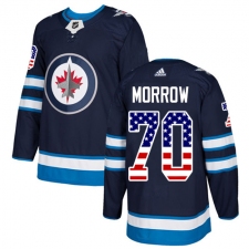 Men's Adidas Winnipeg Jets #70 Joe Morrow Authentic Navy Blue USA Flag Fashion NHL Jersey