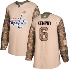 Men's Adidas Washington Capitals #6 Michal Kempny Authentic Camo Veterans Day Practice NHL Jersey