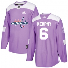 Men's Adidas Washington Capitals #6 Michal Kempny Authentic Purple Fights Cancer Practice NHL Jersey
