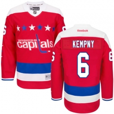 Men's Reebok Washington Capitals #6 Michal Kempny Premier Red Third NHL Jersey