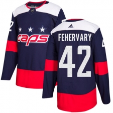 Men's Adidas Washington Capitals #42 Martin Fehervary Authentic Navy Blue 2018 Stadium Series NHL Jersey
